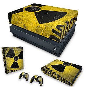 KIT Xbox One X Skin e Capa Anti Poeira - Radioativo