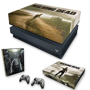 KIT Xbox One X Skin e Capa Anti Poeira - The Walking Dead