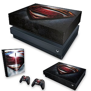 KIT Xbox One X Skin e Capa Anti Poeira - Superman - Super Homem