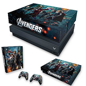 KIT Xbox One X Skin e Capa Anti Poeira - The Avengers - Os Vingadores