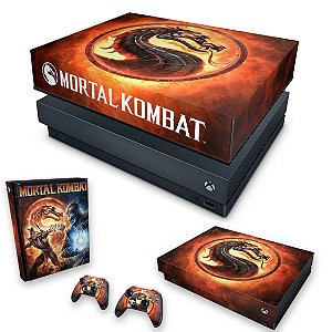 KIT Xbox One X Skin e Capa Anti Poeira - Mortal Kombat