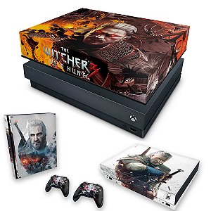 KIT Xbox One X Skin e Capa Anti Poeira - The Witcher 3 #B