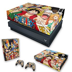 KIT Xbox One X Skin e Capa Anti Poeira - One Piece