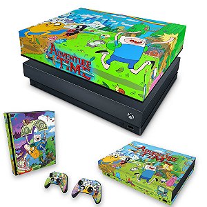 KIT Xbox One X Skin e Capa Anti Poeira - Hora de Aventura