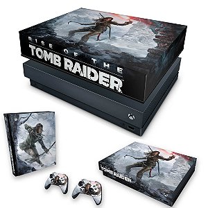 KIT Xbox One X Skin e Capa Anti Poeira - Rise of the Tomb Raider