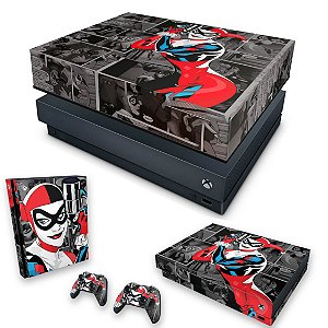 KIT Xbox One X Skin e Capa Anti Poeira - Arlequina Harley Quinn #A