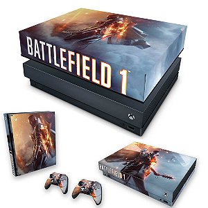 KIT Xbox One X Skin e Capa Anti Poeira - Battlefield 1