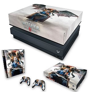 KIT Xbox One X Skin e Capa Anti Poeira - The Witcher 3 Blood And Wine