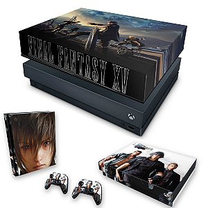 KIT Xbox One X Skin e Capa Anti Poeira - Final Fantasy XV #B