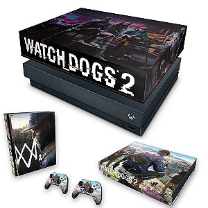 KIT Xbox One X Skin e Capa Anti Poeira - Watch Dogs 2