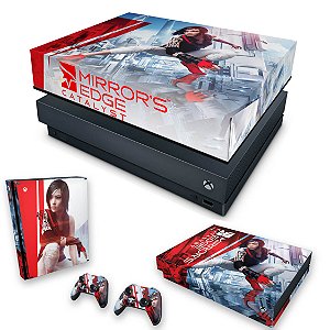 KIT Xbox One X Skin e Capa Anti Poeira - Mirror's Edge Catalyst