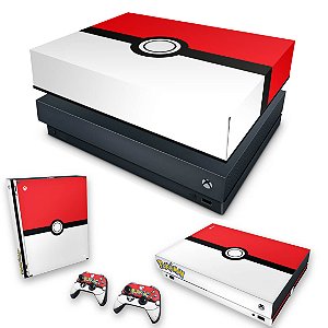 KIT Xbox One X Skin e Capa Anti Poeira - Pokemon Pikachu - Pop Arte Skins