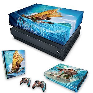 KIT Xbox One X Skin e Capa Anti Poeira - Disney Moana