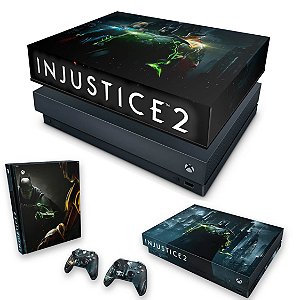 KIT Xbox One X Skin e Capa Anti Poeira - Injustice 2