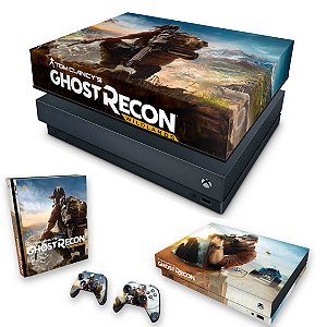 KIT Xbox One X Skin e Capa Anti Poeira - Ghost Recon Wildlands