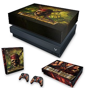 KIT Xbox One X Skin e Capa Anti Poeira - Piratas do Caribe