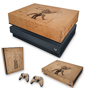 KIT Xbox One X Skin e Capa Anti Poeira - Assassin’s Creed Vitruviano