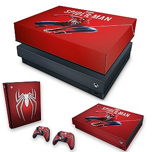 KIT Xbox One X Skin e Capa Anti Poeira - Homem Aranha Spider-man