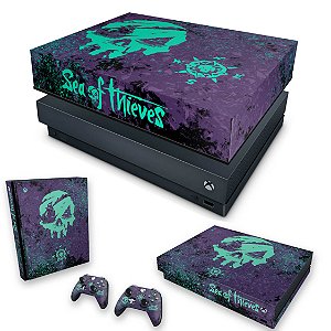 KIT Xbox One X Skin e Capa Anti Poeira - Sea Of Thieves Bundle