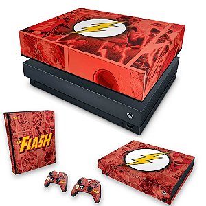 KIT Xbox One X Skin e Capa Anti Poeira - The Flash Comics