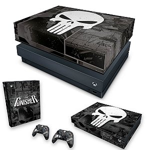 KIT Xbox One X Skin e Capa Anti Poeira - The Punisher Justiceiro Comics