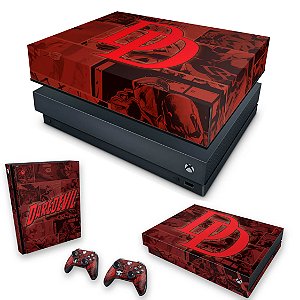 KIT Xbox One X Skin e Capa Anti Poeira - Daredevil Demolidor Comics