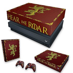 KIT Xbox One X Skin e Capa Anti Poeira - Game Of Thrones Lannister