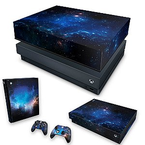 KIT Xbox One X Skin e Capa Anti Poeira - Universo Cosmos