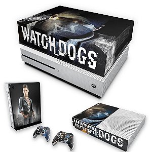 KIT Xbox One S Slim Skin e Capa Anti Poeira - Watch Dogs