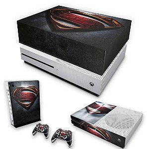 KIT Xbox One S Slim Skin e Capa Anti Poeira - Superman - Super Homem
