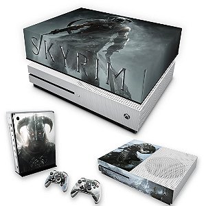 KIT Xbox One S Slim Skin e Capa Anti Poeira - Skyrim