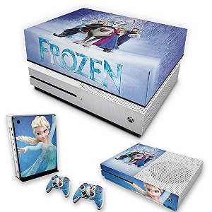 KIT Xbox One S Slim Skin e Capa Anti Poeira - Frozen