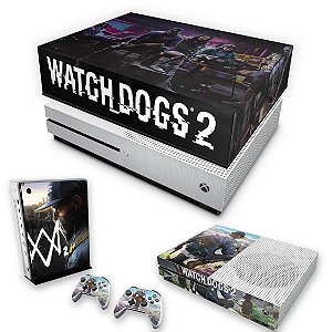 KIT Xbox One S Slim Skin e Capa Anti Poeira - Watch Dogs 2