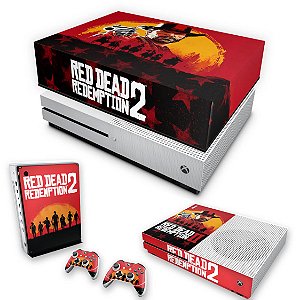 KIT Xbox One S Slim Skin e Capa Anti Poeira - Red Dead Redemption 2
