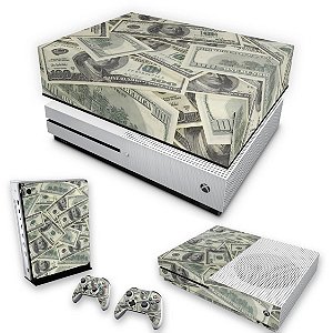 KIT Xbox One S Slim Skin e Capa Anti Poeira - Dollar Money Dinheiro