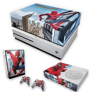 KIT Xbox One S Slim Skin e Capa Anti Poeira - Homem Aranha - Spiderman Homecoming