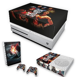 KIT Xbox One S Slim Skin e Capa Anti Poeira - Liga da Justiça