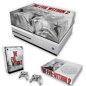 KIT Xbox One S Slim Skin e Capa Anti Poeira - The Evil Within 2