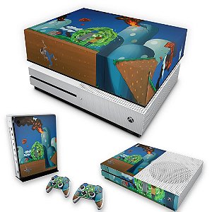 KIT Xbox One S Slim Skin e Capa Anti Poeira - Rick And Morty Mario