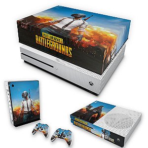 KIT Xbox One S Slim Skin e Capa Anti Poeira - Players Unknown Battlegrounds PUBG