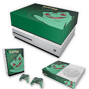 KIT Xbox One S Slim Skin e Capa Anti Poeira - Pokemon Bulbasaur