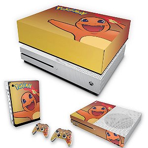 KIT Xbox One S Slim Skin e Capa Anti Poeira - Pokemon Charmander