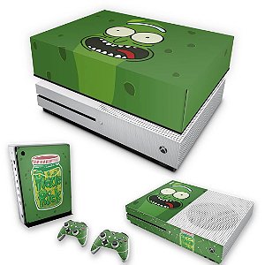 KIT Xbox One S Slim Skin e Capa Anti Poeira - Pickle Rick and Morty