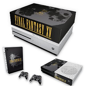 KIT Xbox One S Slim Skin e Capa Anti Poeira - Final Fantasy XV Bundle