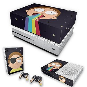 KIT Xbox One S Slim Skin e Capa Anti Poeira - Morty Rick and Morty