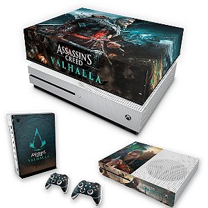 KIT Xbox One S Slim Skin e Capa Anti Poeira - Assassin's Creed Valhalla