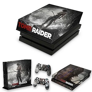 KIT PS4 Fat Skin e Capa Anti Poeira - Tomb Raider