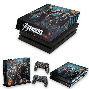 KIT PS4 Fat Skin e Capa Anti Poeira - The Avengers - Os Vingadores