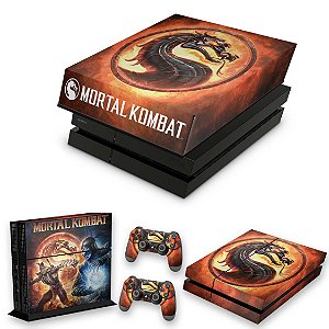 KIT PS4 Fat Skin e Capa Anti Poeira - Mortal Kombat