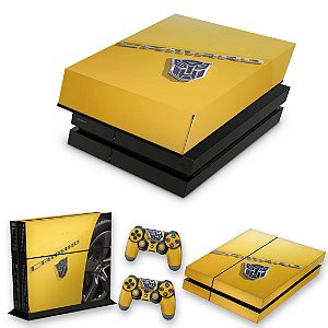 KIT PS4 Fat Skin e Capa Anti Poeira - Camaro - Transformers